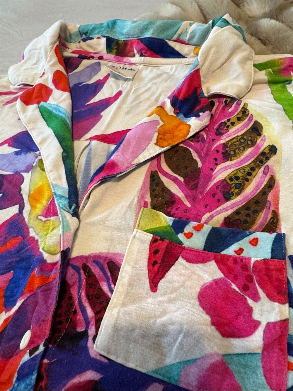 Soma Multicolor Floral-Print Lounge Top - Picture 2 of 4